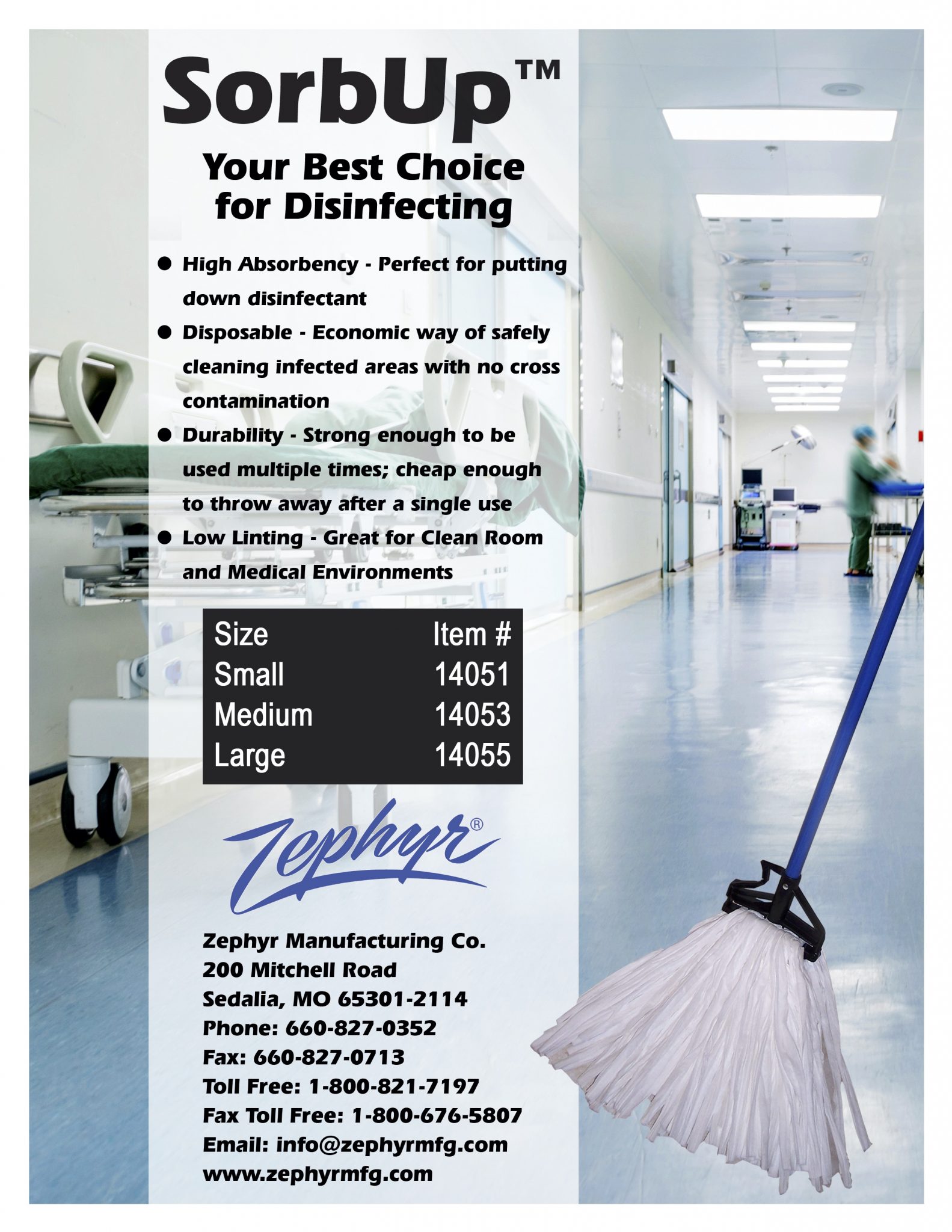 SorbUp™ for Disinfectant Zephyr Manufacturing Co